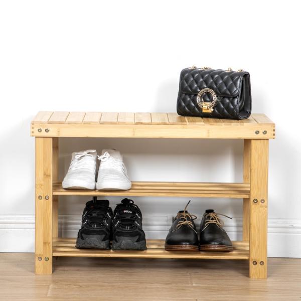 Living Room Furniture Shoe 2-Tier Boot Storage Racks Shelf Organizer Chair Seat for Entryway Hallway Home Stool Ottoman