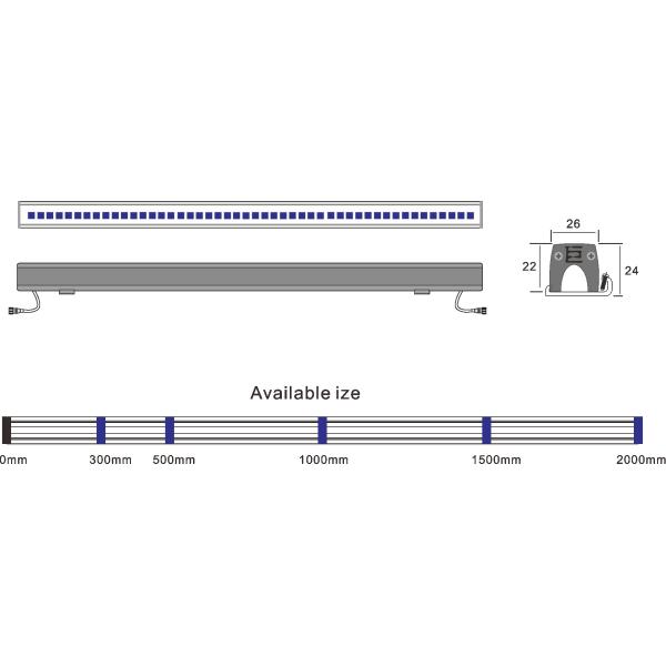 UV Resistant DC24V 1000mm LED Wall Washer IP65