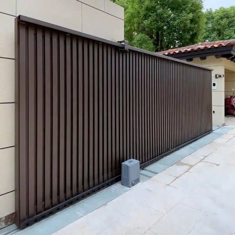 Aluminum Alloy Outdoor Electric Sliding Gate Customized Automatic Eco-Friendly Durable Remote Control Entry Hotel Park House