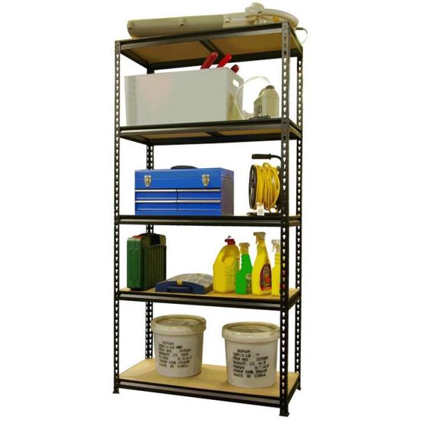 Black 5 Levels Industrial Heavy Duty Boltless Rack in Gourd Hole