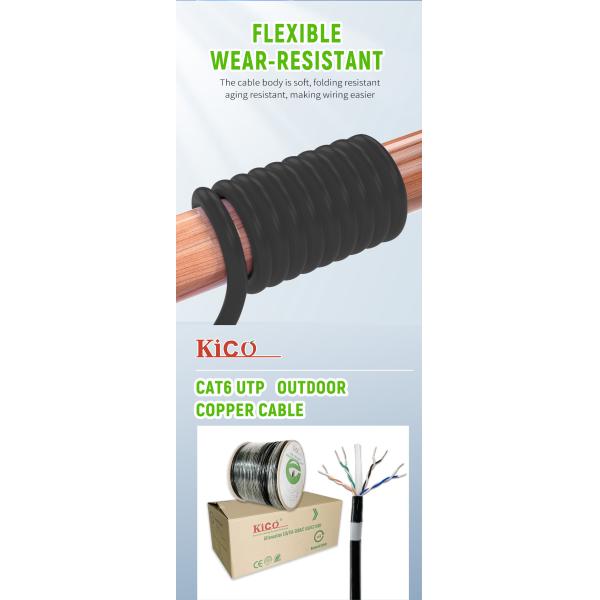 Hotsale Ethernet Cable Box Bare Solid Cu Copper Oxygen Free Copper Exterior Cat6 UTP Outdoor Network Cable Large Stock
