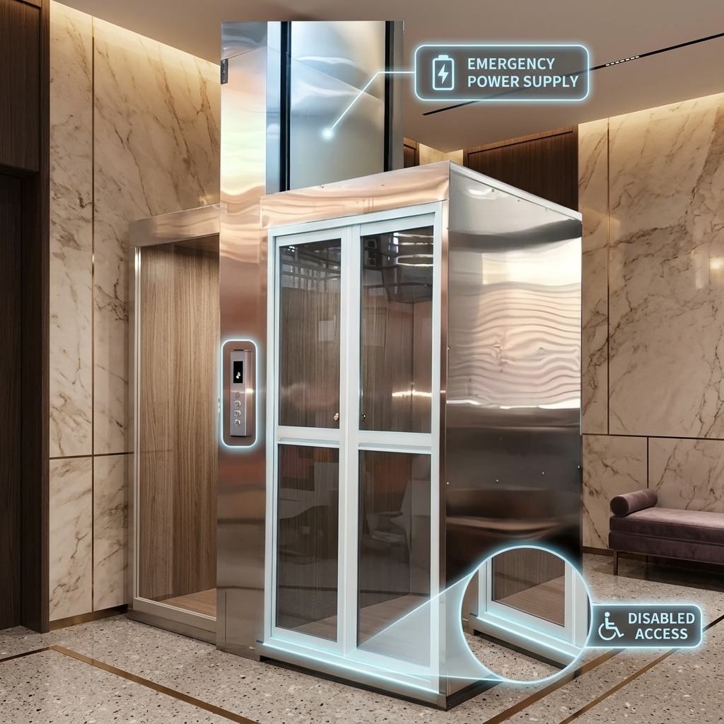 400kg Private Elevator With Emergency Power Supply And Disabled Access