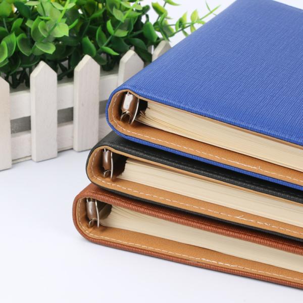 Custom Black A5 Leather Notebook Printing 96 Sheets For Promotion