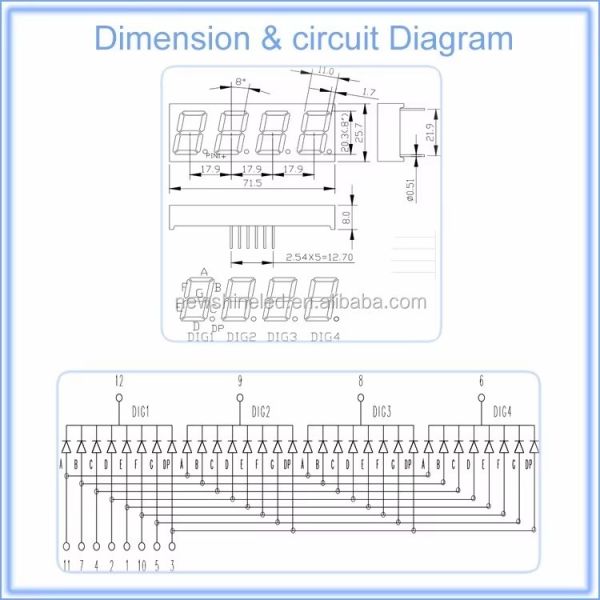 0.8 Inch 4 digit LED Seven Segment Display