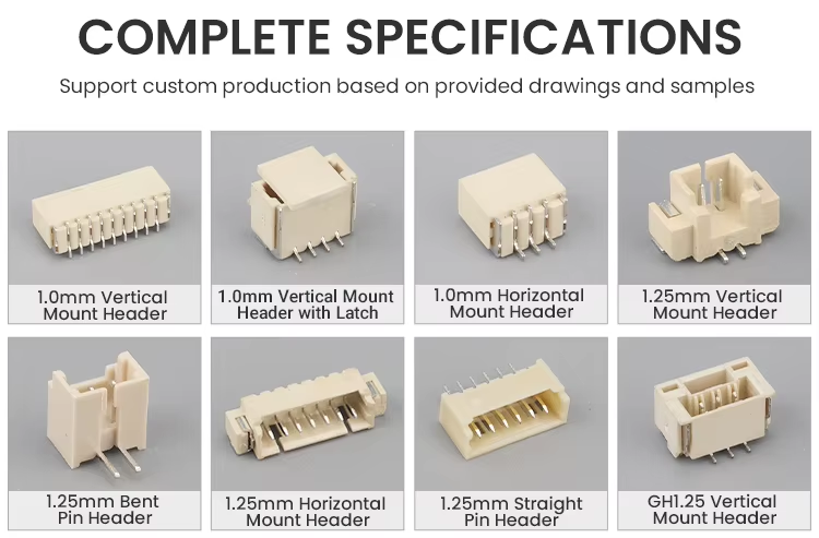 1.0mm Wafer Socket Horizontal Vertical Buckle Patch Pin Holder High-Temperature Resistant Phosphor Bronze Connector