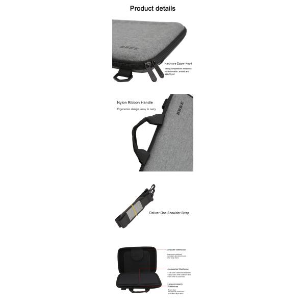 Waterproof 13" Nylon EVA Laptop Case Dustproof Cationic PU