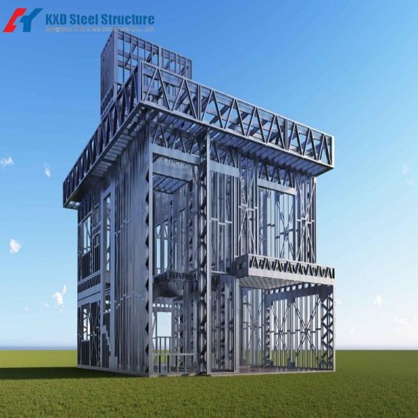 Interior view of modular steel warehouse structure