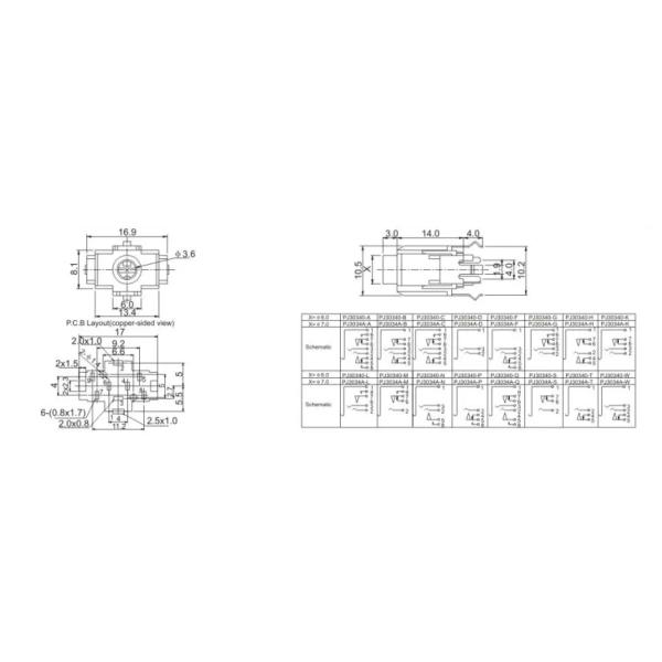 Earphone Jack Plug PJ30340 Jack Socket