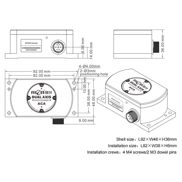 IP67 High Resolution Inclinometer with Full Temperature Compensation and Voltage Output