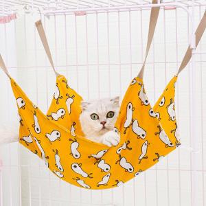 China Pet Summer Cotton Linen Cat Hammock Stand Breathable Cage Cat Swing Nest Multicolor Printing Hammock on sale