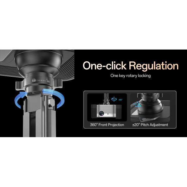Full Motion Projector Ceiling Mount Adjustable Height Extendable Projector Mount Gray