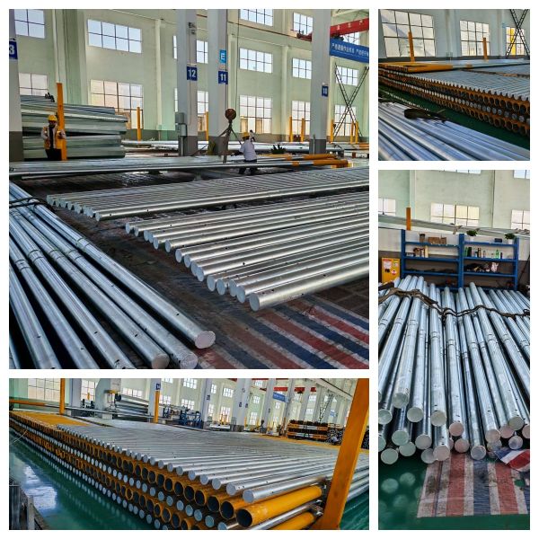 Steel pole installation example