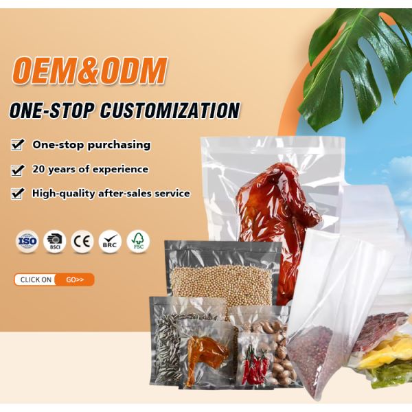 Multi Purpose Design Corrosion-proof Transparent PA PE Plastic Vacuum Packaging Bag for Food Storage