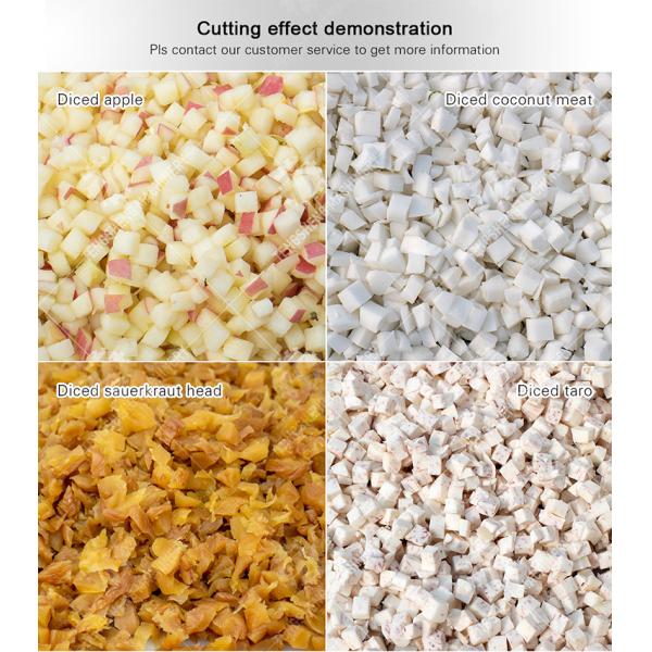 Silvery Intact Dicing Vegetable Dicer Machine Banana cutting Adjust Valves