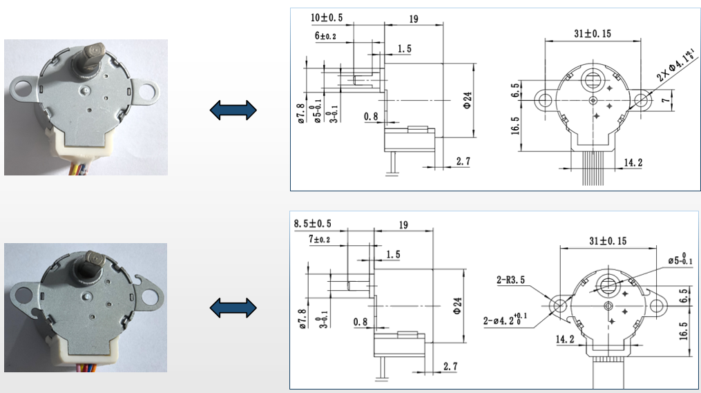 12V DC 24BYJ48 Micro Stepper Motor with Anti-Interference and Customizable Parameters