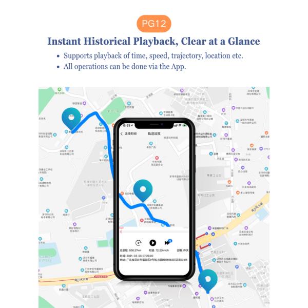 PG12 Super Mini Round 2G GPS Tracking Device with Timestamp for Logistics Fleet Management Cargo Vehicle Pet Car Anti-lost and Safety