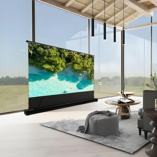 Foldable Electric Floor Projector Screen 72 Inch -150 Inch Portable Projector Screen