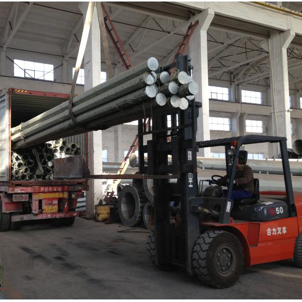 Polygonal Distribution Galvanized Steel Pole Min Yield Strength 345mpa