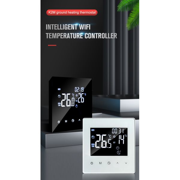 Smart WiFi Underfloor Heating Thermostat Controller with Voice Control, APP, LED Display for Home and Commercial Use