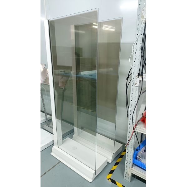 55 Inch Ultra-Thin Vertical Transparent OLED Display Stand for Premium Floor Advertising Solutions
