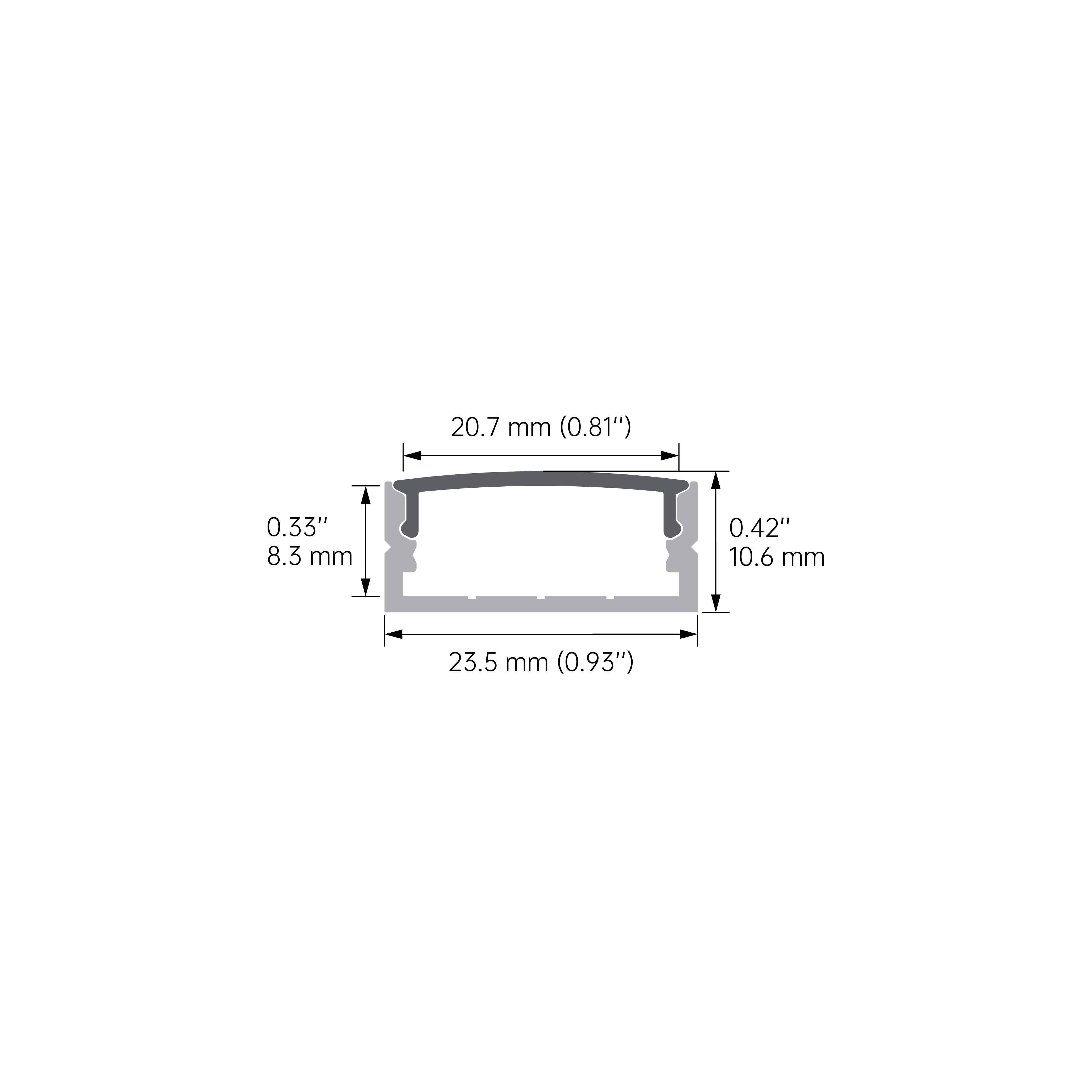 Cross-section diagram of LED aluminum profile