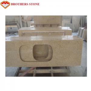 China Polished G682 Rust Yellow Granite Stone , G682 Granite Double Sink Vanity Top on sale