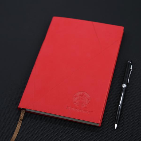 Embossed Logo Custom Journal Notebook A5 Red Color For Company Promotion