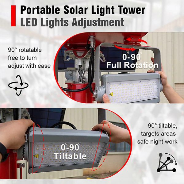 Simple Solar Light Tower Quick Deployment Mast Height 3.5M Quick Deployment Telescopic Solar LED Light Tower
