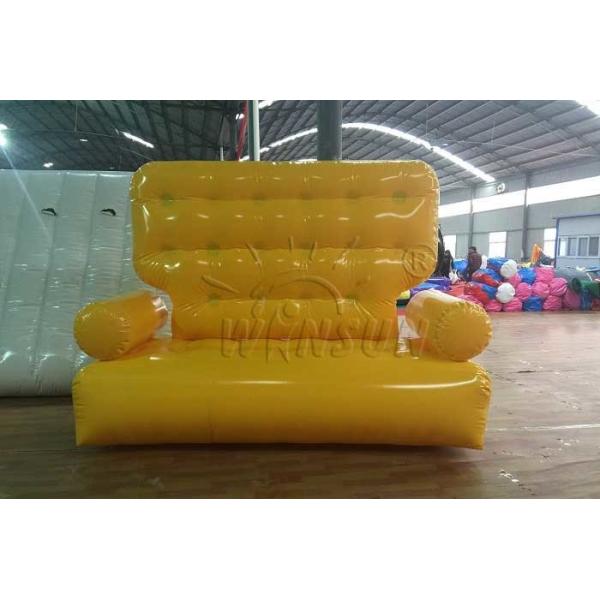 Yellow Color Inflatable Couch Sofa Environmental Friendly For Outdoor Activities