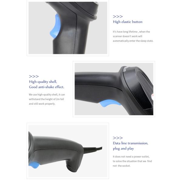 Cost-Effective Wired Omni-Directional Portable 1D bar Code Laser Reader Handheld Barcode Scanner