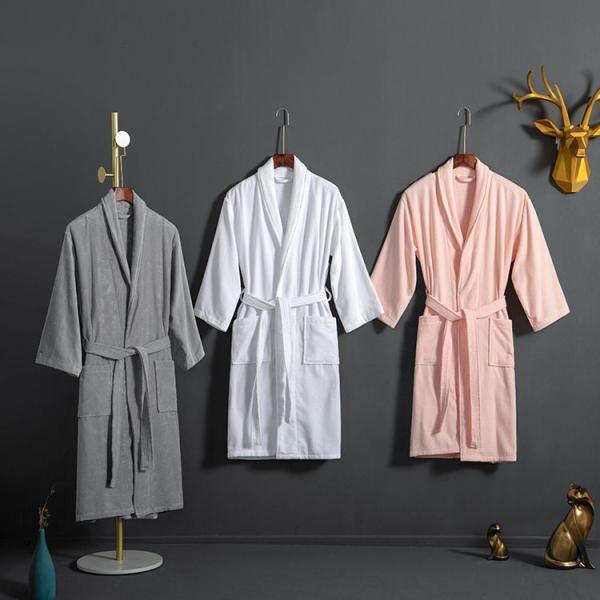 Customized Logo Cotton Terry Bathrobe Comfortable 100% Cotton Hotel Bathrobe