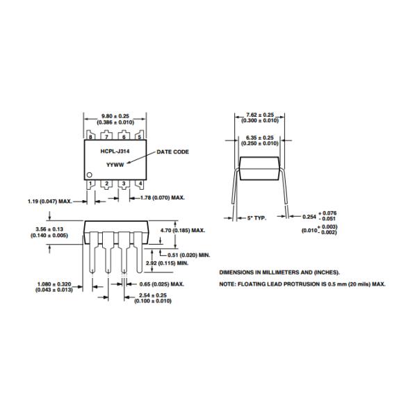HCPL-314J 0.4 Amp Output Current IGBT Gate Drive Optocoupler high frequency rectifier diodes