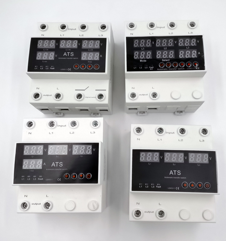 Automatic Transfer Switch 5 Display ATS Over/Undervoltage Overcurrent Protector 63A 80A 100A Three-Way Power Supply CB Type