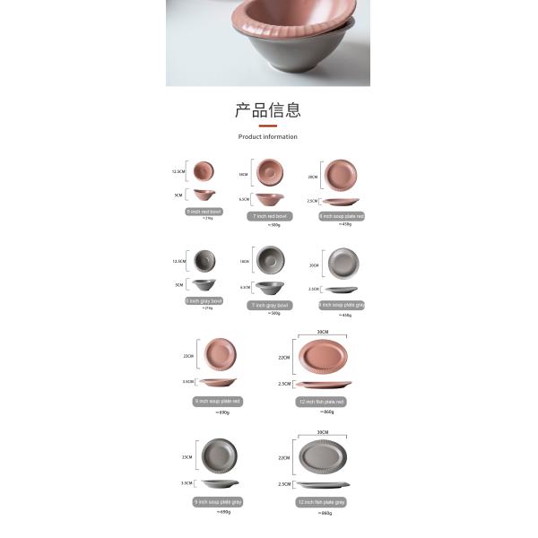 Nordic Irregular Shape Dinnerware Ceramic Set In Morandi Color For Kitchen Tabletop
