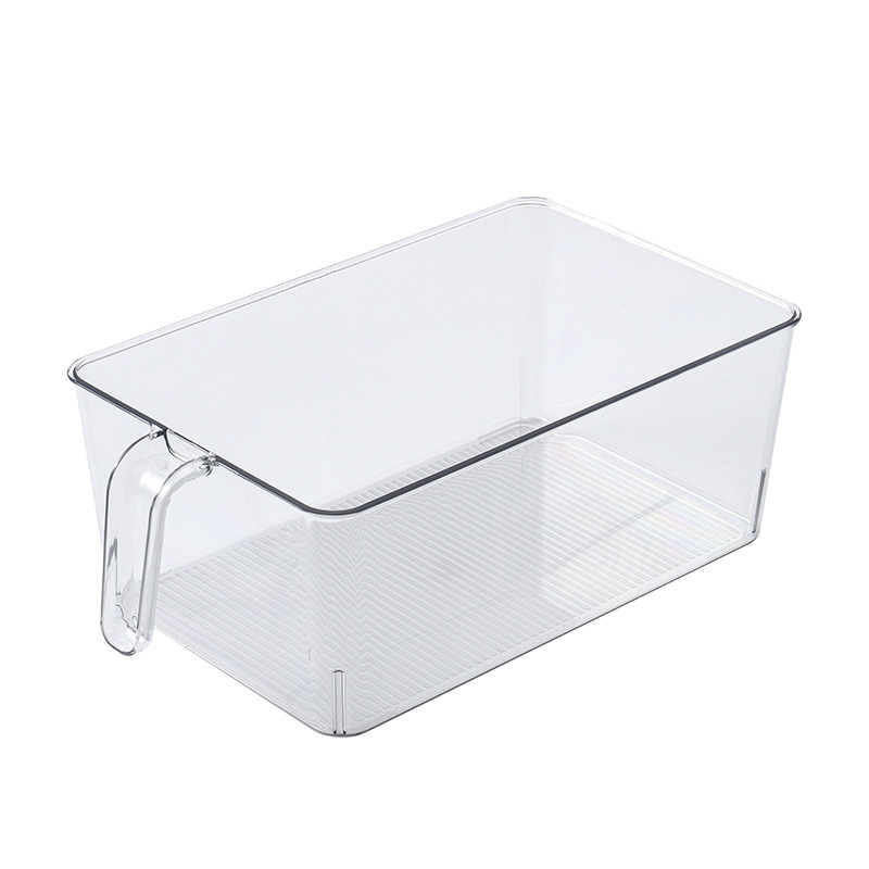 Refrigerator Storage Box PET Large Food Storage Box Transparent Rectangular Refrigerator Storage Box with Handle