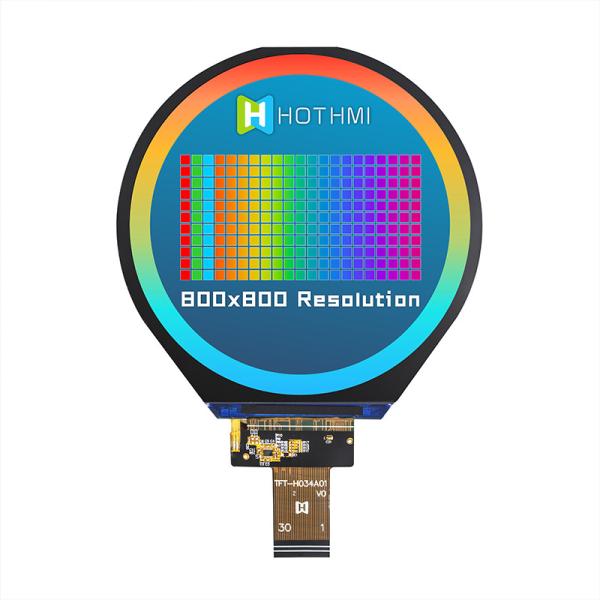 3.4 Inch IPS 800x800 Round Screen TFT Display Panel For Industrial Control