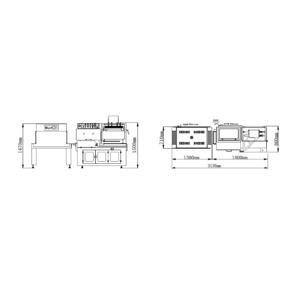BTA-450/450A+BM-500 Fully Automatic L Shaped Heat Shrink Packaging Machine