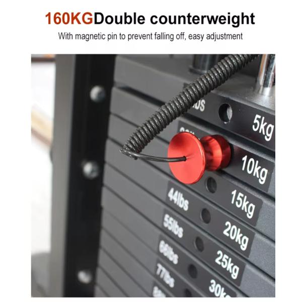 Commercial Indoor Gym Multi-Function Station Smith Cable Crossover for Strength Training-Targets Chest Back Shoulder Legs