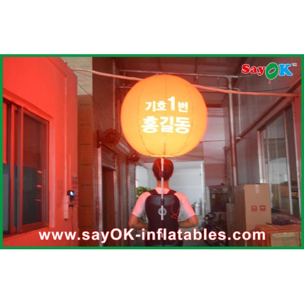 Orange Large Walking Backpack Ball Inflatable Decorations With Janpanese Logo