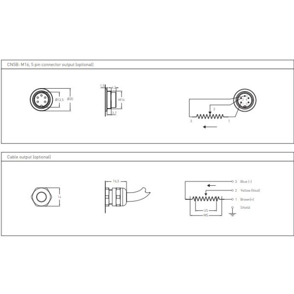 LPC50 - LPC800 Linear Potentiometer Long Stroke Series LPC500D5KCH2 for machine manufacturing industry
