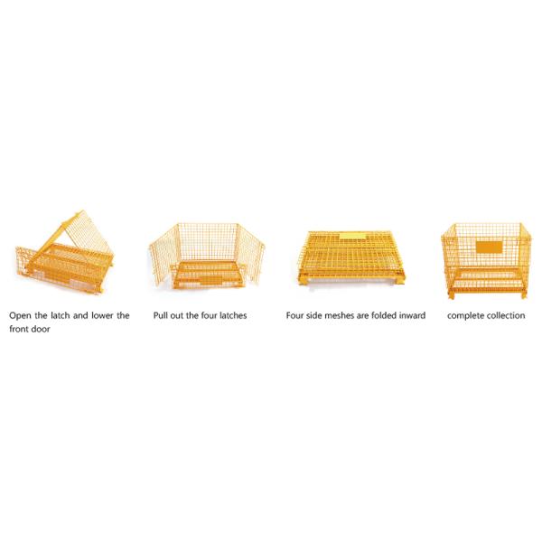 Plastic Spray Steel Wire Mesh Container Foldable Storage Cage Wire Container Steel Pallet Box