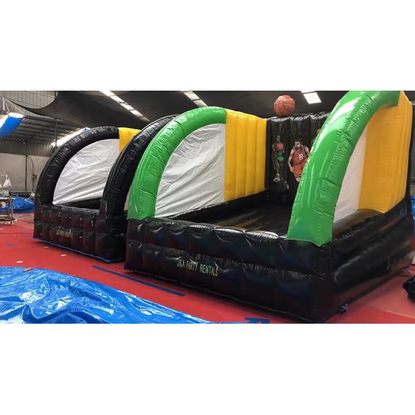 Interactive Shooting Game Launch Inflatable Bounce Bed with Blower and Customized Color