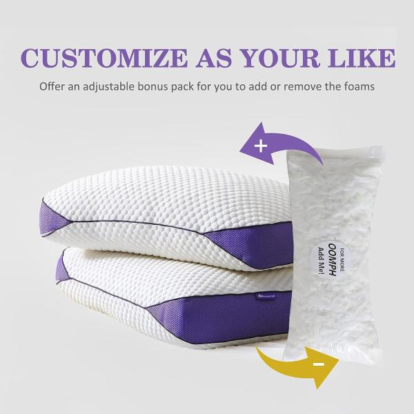 Medium Adjustable Memory Foam Body Pillow with Cooling Technology and Removable Cover