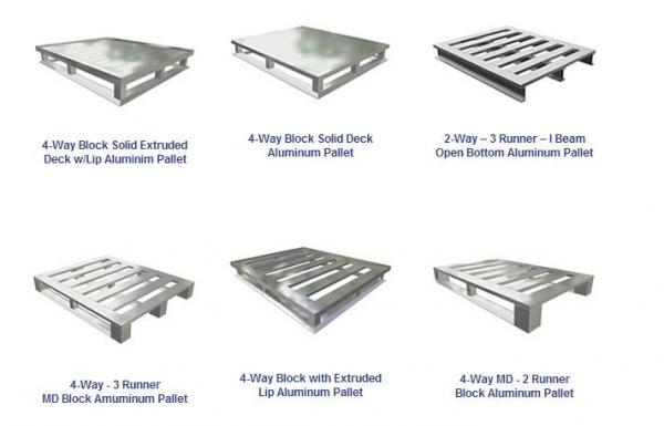 Light Weight Slatted Aluminum Pallets For Storage / Warehouse , Aluminum Extrusion Profile