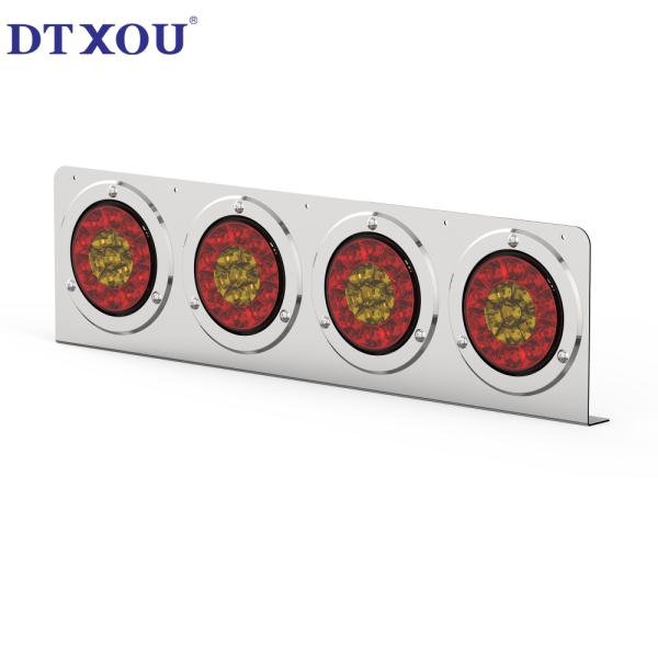 Iron Material Inch LED 4 Hole Bracket Trailer Tail Light Combination Brake Indicator Light