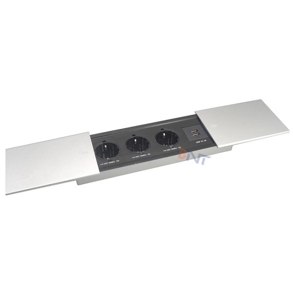 Furniture Sliding Cover Hidden Mounted Table Data Socket