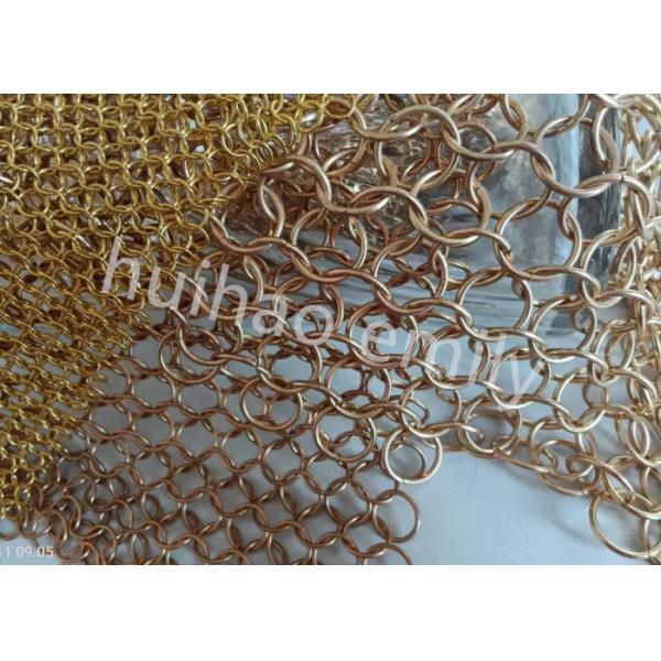 Interior Design Metal Round Ring Mesh Curtain With SS Eletroplating