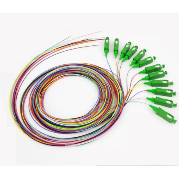 2 12 Core SC UPC SC APC Single Multi Mode Fiber Optic Pigtail Multi Color