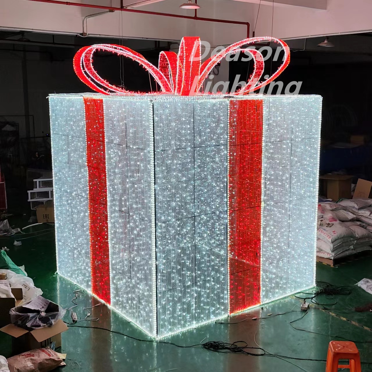 Motif light christmas decoration gift box led