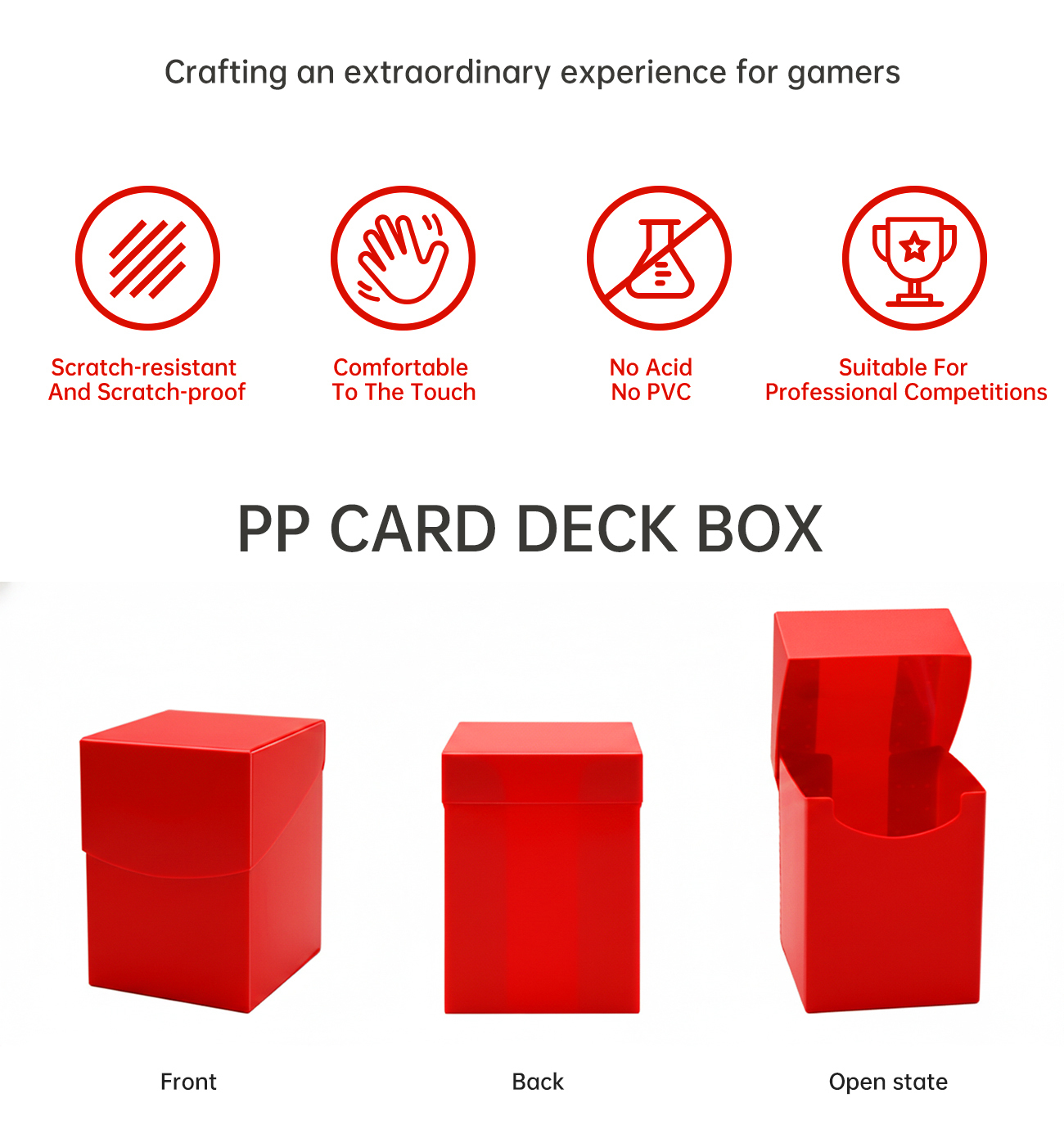 Customizable Magic YuGiOh Deck Box Archival Grade PP 100 Card Crush Resistant Brandable